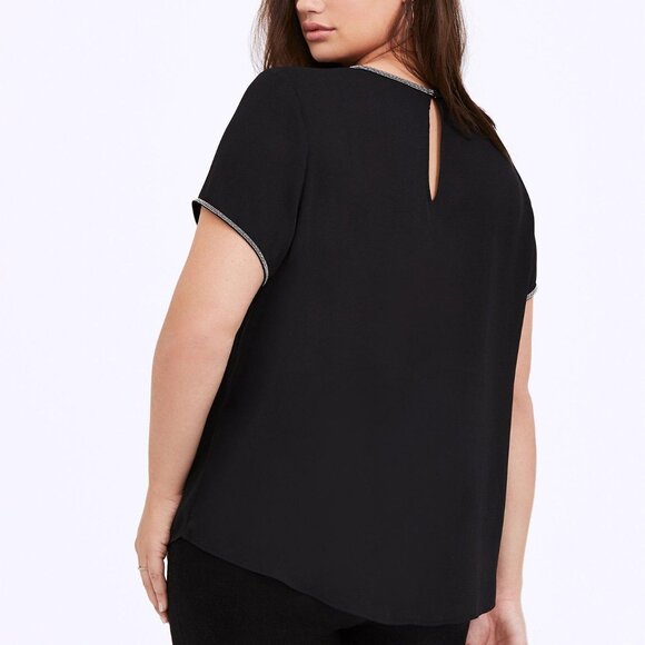 Torrid Abbey - Black Georgette Embellished Trim Blouse - Picture 12 of 14